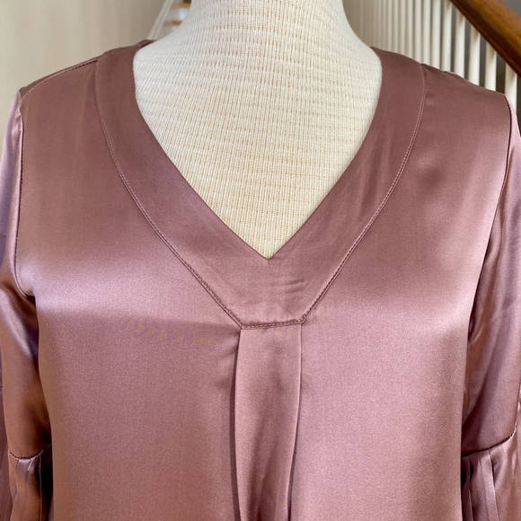 Garnet Hill rose-colored silk dress, sz 4 NWT - Picture 3 of 14